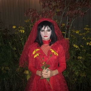 Bride of BeatleJuice Halloween costume + wig.